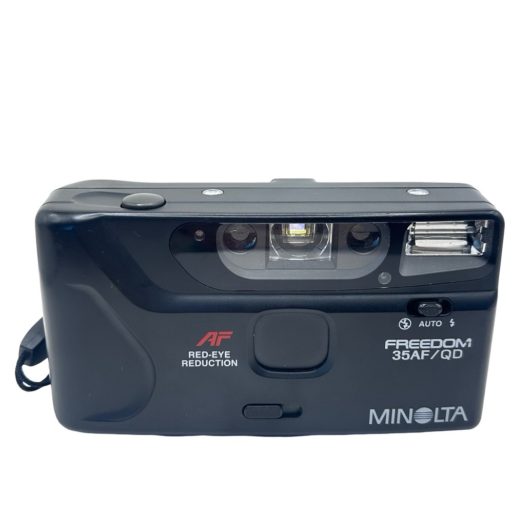 Minolta Freedom 35AF QD 35mm Film Camera Black Autofocus Quartz Date Vintage